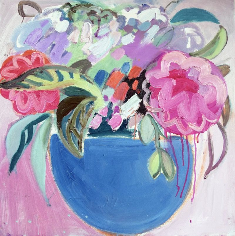 Blue Vase -  ( Canvas - 50cm x 50cm )