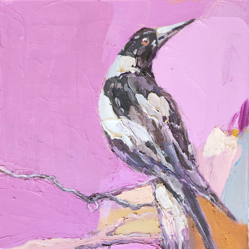 Magpie On Pink 2